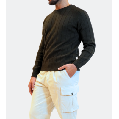 Gran Sasso Maglia girocollo misto cashmere marrone