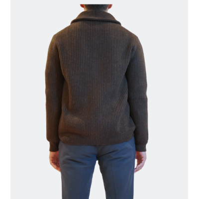 Gran Sasso Donegal Yarn Shawl-Collar Cardigan