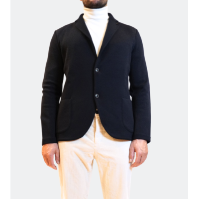 Gran Sasso blue Rain Wool Knit Jacket