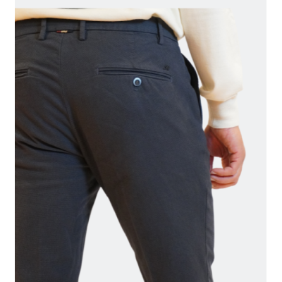 Mason's pantalone Milano chino uomo in gabardina stretch blu