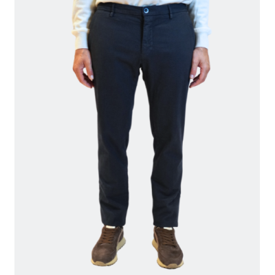 Mason’s Men’s Milano Blue Stretch Gabardine Chino Trousers