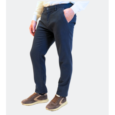 Mason's pantalone Milano chino uomo in gabardina stretch blu