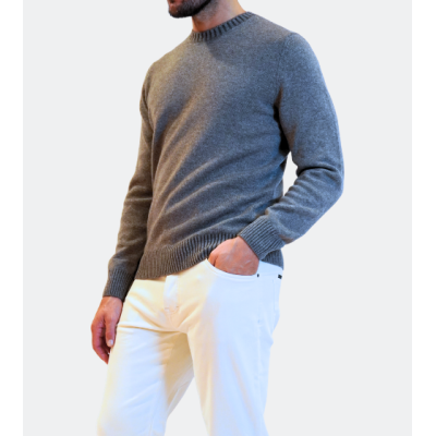 Gran Sasso Maglia girocollo misto cashmere tortora