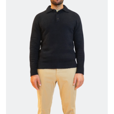 Roberto Collina Polo a maniche lunghe blu