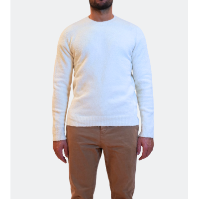 Roberto Collina Maglia girocollo brushed bianco