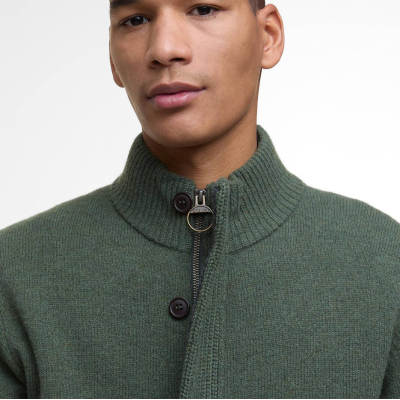 Barbour Patch Olive Half-Zip Sweater