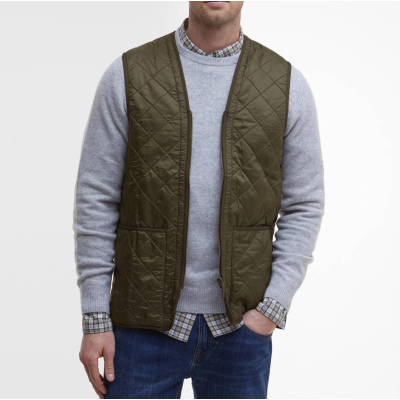 Barbour Gilet trapuntato/fodera con zip Polarquilt olive