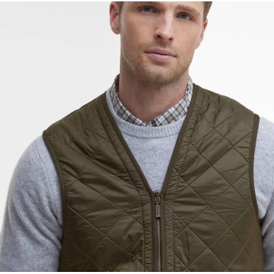 Barbour Polarquilt Quilted Zip-Up Gilet in Olive