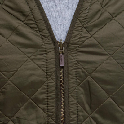 Barbour Gilet trapuntato/fodera con zip Polarquilt olive