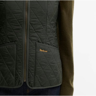 Barbour Betty Fleece Gilet / Lining in Dark Olive