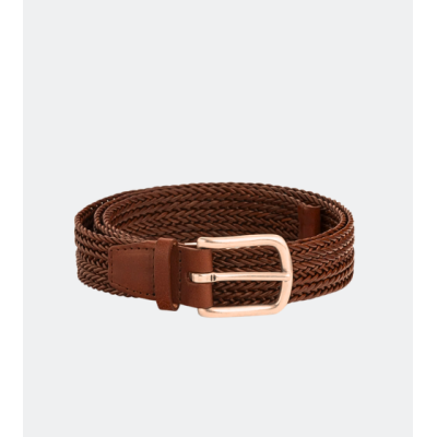 Orciani – Braided Plug Belt in Tan Leather