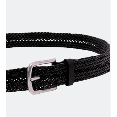 Orciani cintura intrecciata Plug in pelle nera