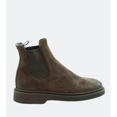 Pantanetti Stivaletto in Camoscio Marrone con Suola Vibram®