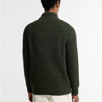 Barbour Essentials Fleck Wool Half-Zip Jumper Olive