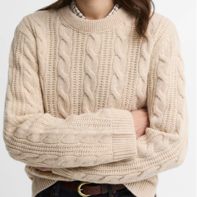 Barbour Maglione con taglio crop e lavorazione a trecce Joan Birch