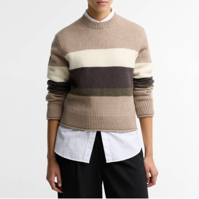 Barbour Maglione girocollo Wrenwood in lana con motivo a righe Warm