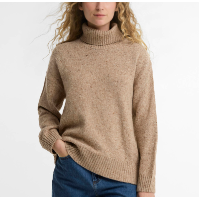 Barbour Stanford Fleck Wool Roll Neck Jumper Warm Trench