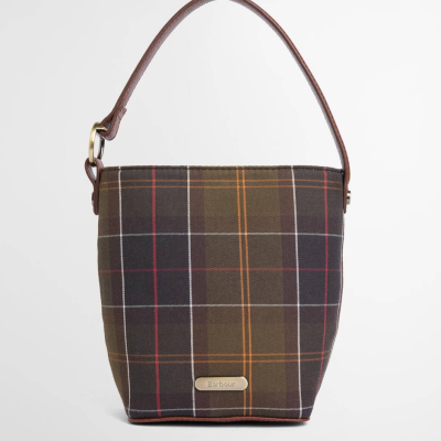 Barbour Mini borsa a secchiello in tartan Cedar