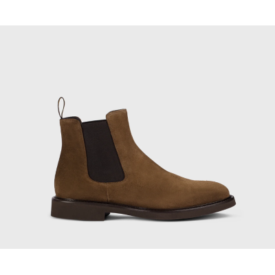 Doucal's Stivaletto in suede havana