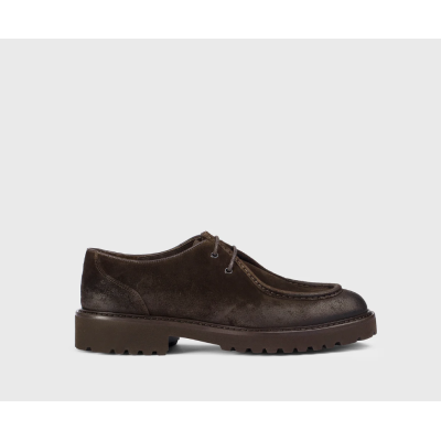 Doucal's Stringata a due fori in suede marrone