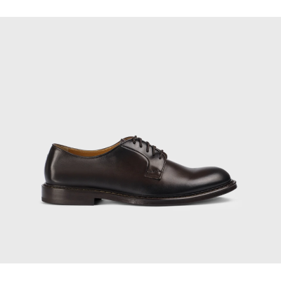 Doucal's Derby stringata in pelle testa di moro