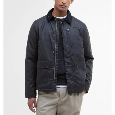 Barbour Giacca in cotone cerato Reelin Navy