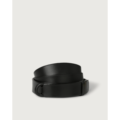 Orciani Nobuckle Bull black leather belt