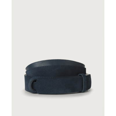 Orciani Cintura Nobuckle Suede in camoscio blu