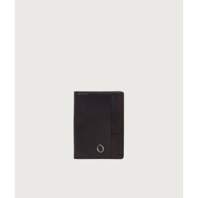 Orciani Lagoon Card Holder in Dark Brown Leather