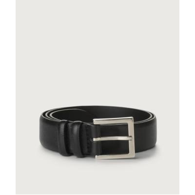 Orciani Basic Saffiano Classic Belt in black leather.