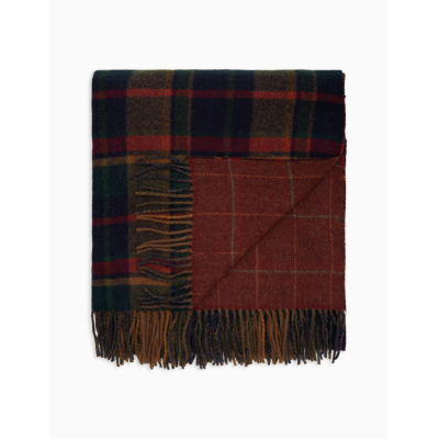 Gallo Plaid unisex double face lana blu fantasia geometrica