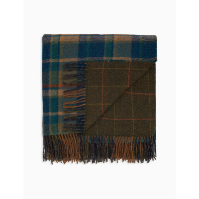 Gallo Plaid unisex double face lana verde fantasia geometrica