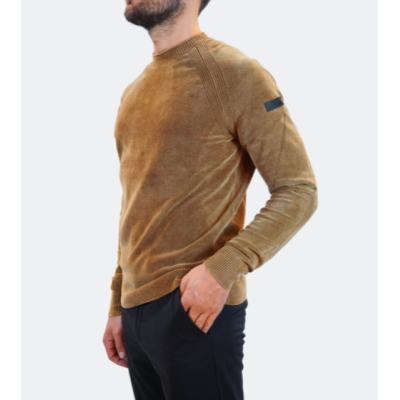 RRD Maglia girocollo in velluto tecnico effetto lavato Light Orange