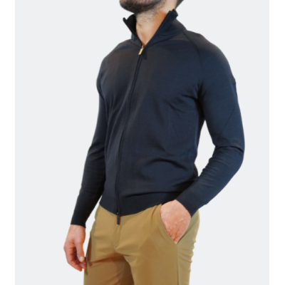 RRD Maglia in cotone New Amos con zip integrale Blue Black