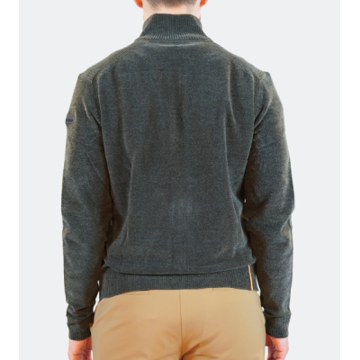 RRD Maglia in velluto con zip Forest Green