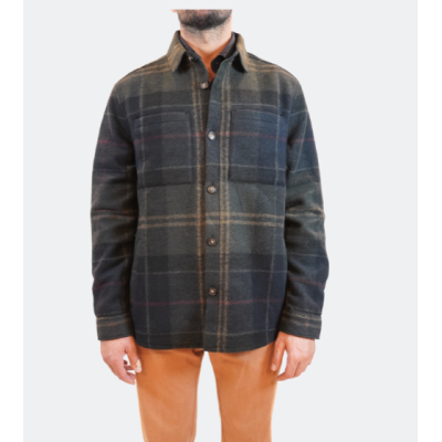 Barbour Overshirt Woodlane spazzolata con motivo a quadri