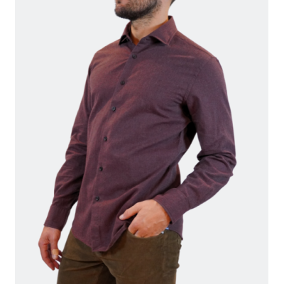 Xacus Camicia Collo Francese Twill Bordeaux vestibilità Taylor