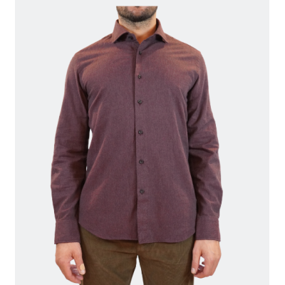 Xacus Camicia Collo Francese Twill Bordeaux vestibilità Evolution
