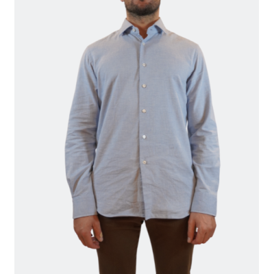 Xacus Camicia Collo Francese Twill light blue vestibilità Evolution