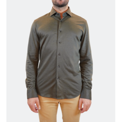 Xacus Green Jersey French Collar Shirt