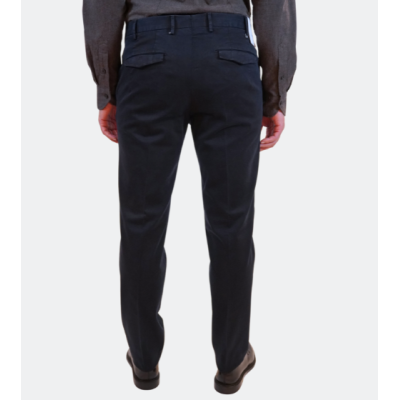 PT TORINO Slim fit trousers in blue stretch gabardine