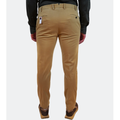 PT TORINO soft touch stretch gabardine trousers in sand