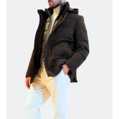 Montecore Brown Hooded Down Jacket